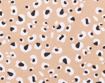 Cotton fabric woven LEO beige 1.47 m width