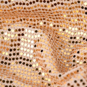 Bekleidungsstoff Stretch Lurex Pailletten Glitzer weiß gold 1,45m
