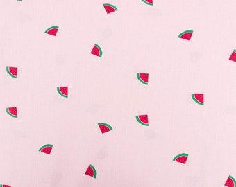 Cotton fabric poplin fabric watermelon pink green 1.45 m width