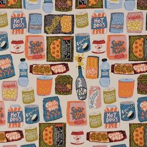 Panama Dekostoff Baumwollstoff Barket Paintbox Fast Food bunt 138cm