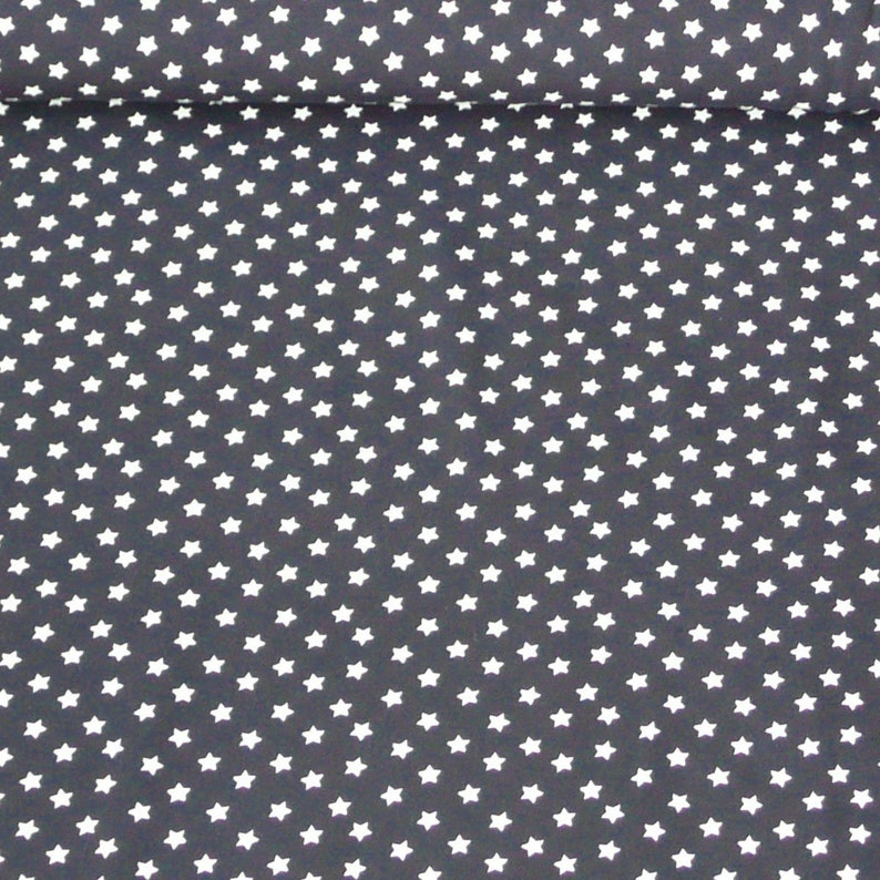 Jersey fabric stars dark blue white