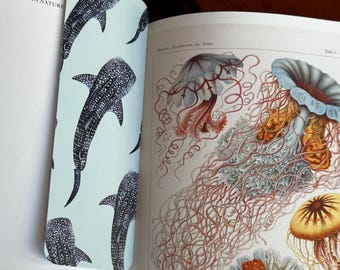 Walhai Lesezeichen, Walhai Lesezeichen, Meeresleben Lesezeichen, Natur Buch Liebhaber, Geschenk für Haifisch Liebhaber, Blaues Lesezeichen mit dem Thema Ozean
