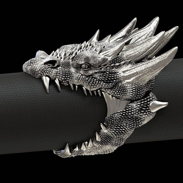 Mother of Dragons, Huge Flying Dragon, Silver 925, Celtic Gothic Statement Ring, His/Her Ring, Fire Breathing Dragon Gift