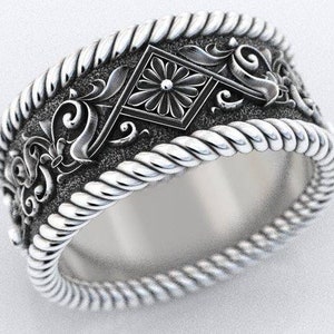 Elegant Filigree Silver Victorian Ring, Christmas Gift, Men Women Ring, Custom, 925 Silver