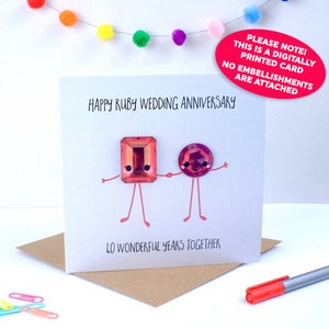 Ruby Wedding Anniversary Card