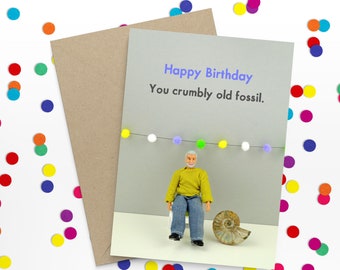 Joyeux Anniversaire You Old Fossil Carte Danniversaire Etsy Canada