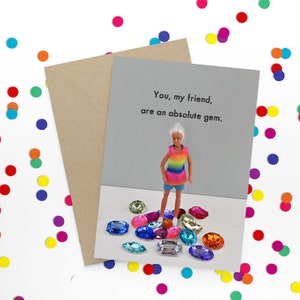 Cute Friendship Card - You My Friend, Are An Absolute Gem | Cards For Her Him | Thinking of You Cards | Friendship Cards