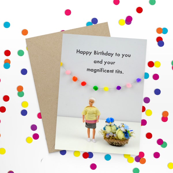 Magnificent Tits Birthday Card