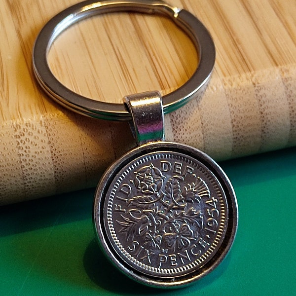 70th Birthday Lucky Sixpence Keyring 1954 (2024) Comes Gift Wrapped (see photos) (For quicker delivery select option in the basket)