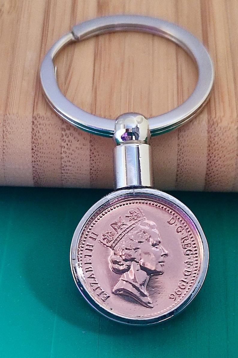 30th Birthday 1996 Lucky Penny Keyring: Double-sided UK coin, see both sides. Gift Wrapped (Quicker delivery option at checkout) image 3