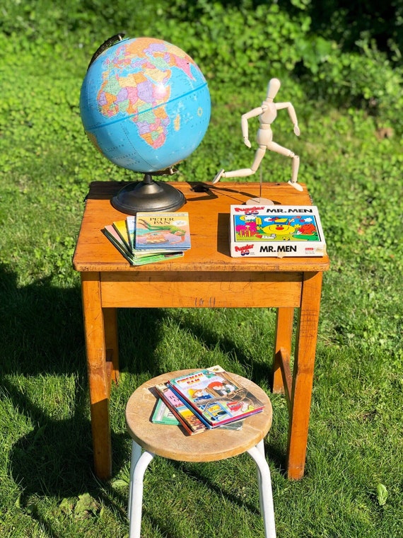 ESA Branded Vintage Pine School Desk