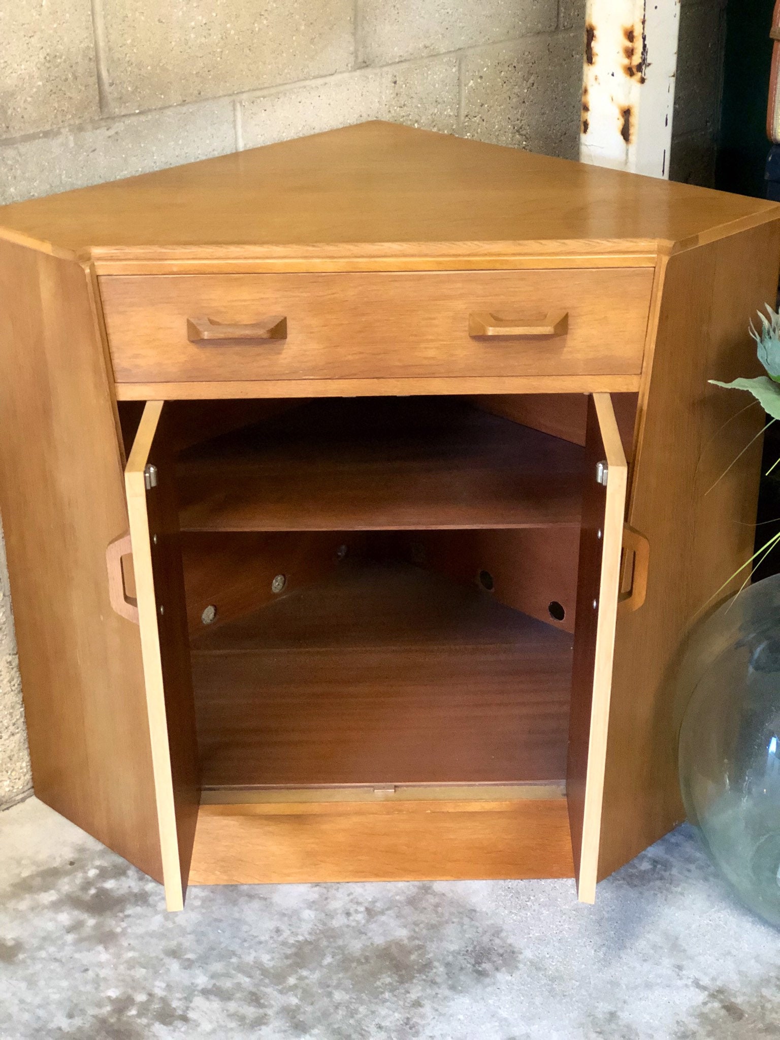 G Plan's Modular Corner Storage Unit From The Brandon Range in Light Oak