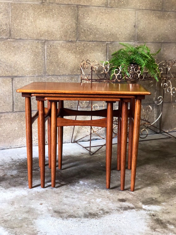 Poul Hundevad Danish Teak Nest of Three Tables – Fabian, 1960s