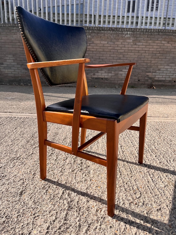 Mid-Century Danish-Influenced Beech Carver Chair
