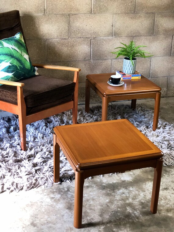 A Vintage Pair of Nathan Coffee/Side/Lamp/End/Bedside Tables