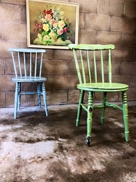 A Painted Pair of Vintage Penny Chairs