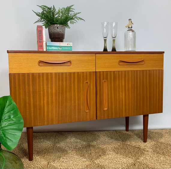 Vintage Danish Style Storage Sideboard Credenza