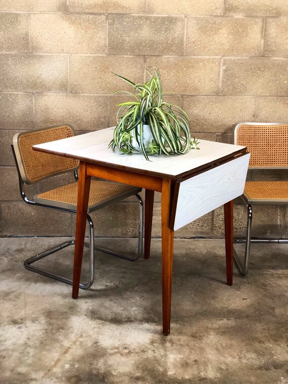 60s Grey Grained Folding Formica Kitchen Table