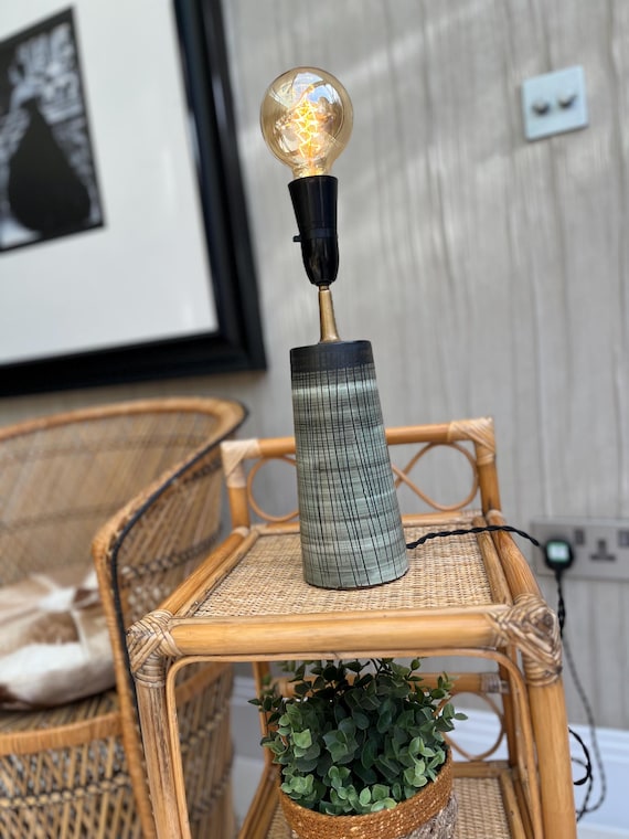 Vintage Mid Century Studio Pottery Table Lamp 1960s 70s