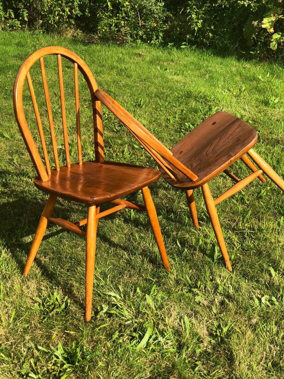 A Pair of Ercol Vintage Windsor Chairs Model 400