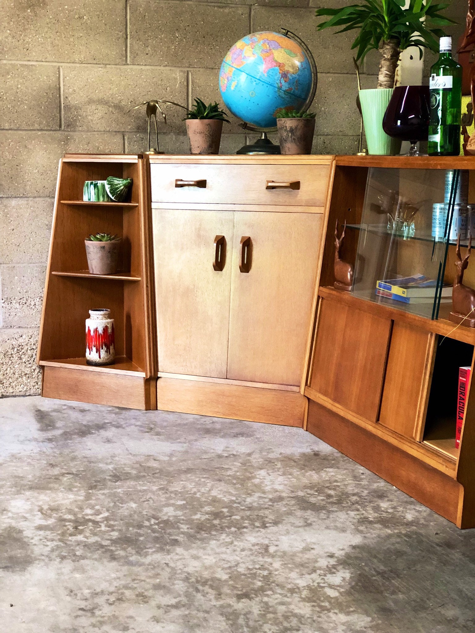 G Plan's Modular Corner Storage Unit From The Brandon Range in Light Oak