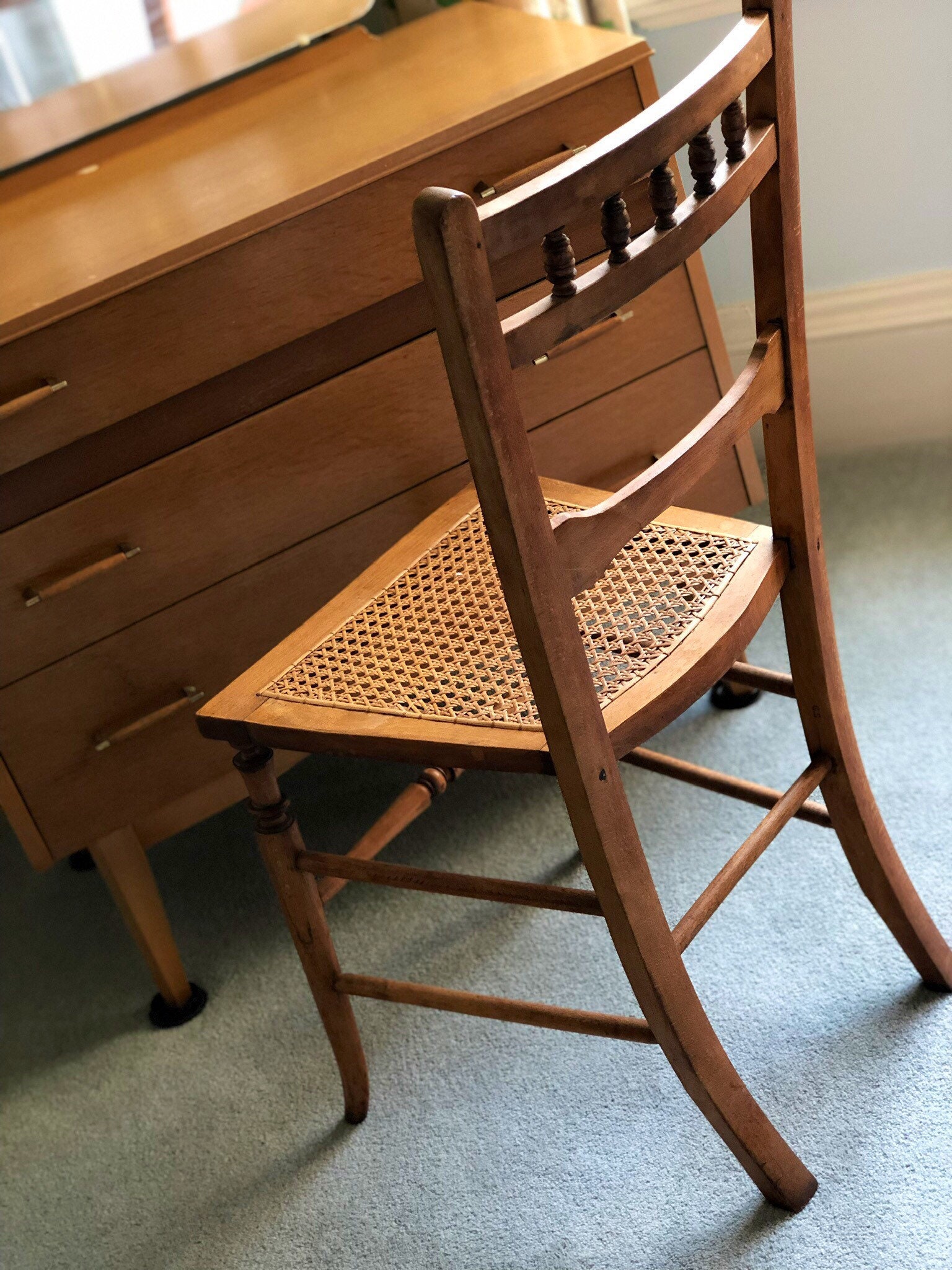Early 20th Century Cane Accent Chair