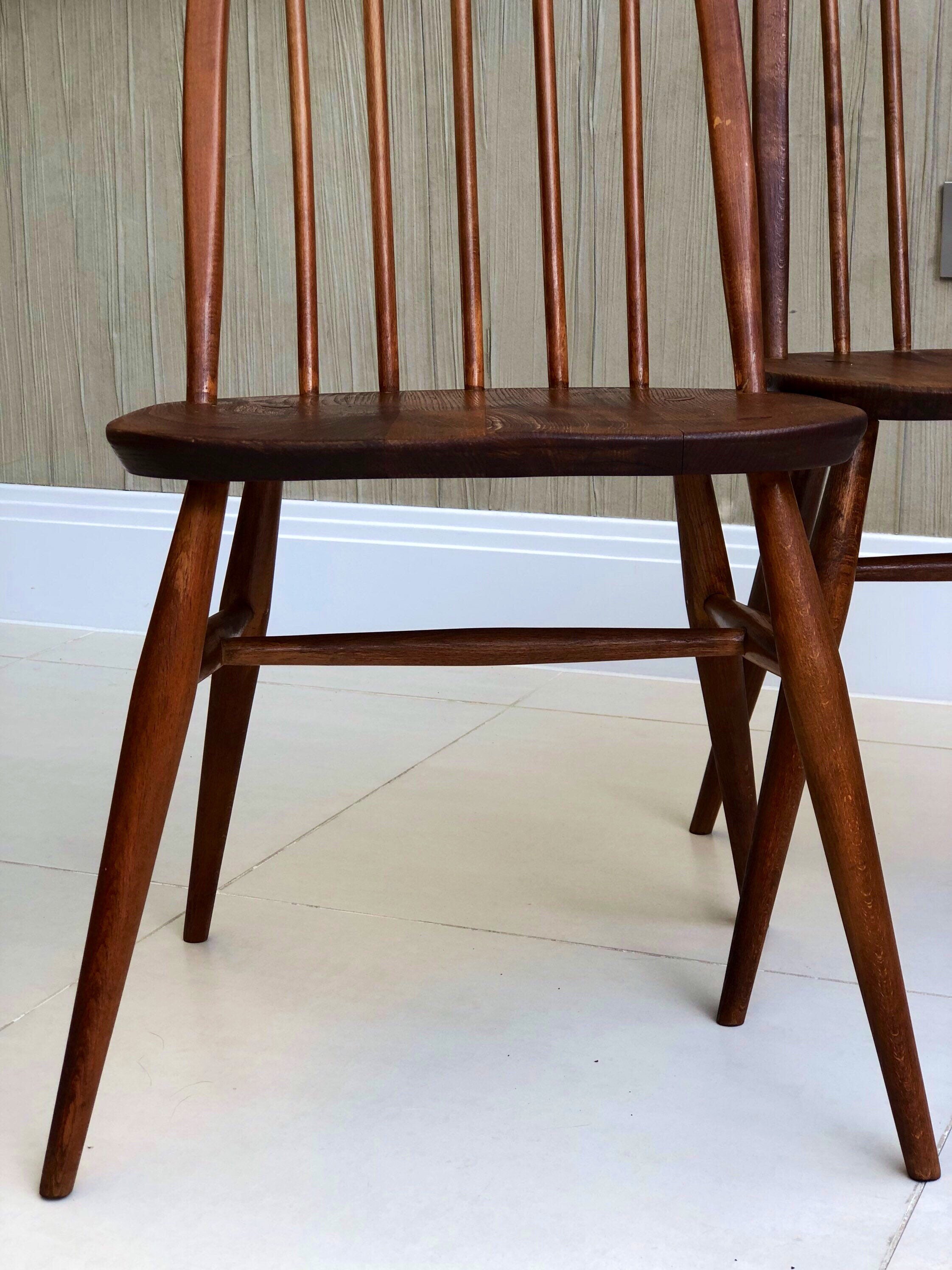 A pair of Vintage Ercol 365 Quaker Dining/kitchen Chairs