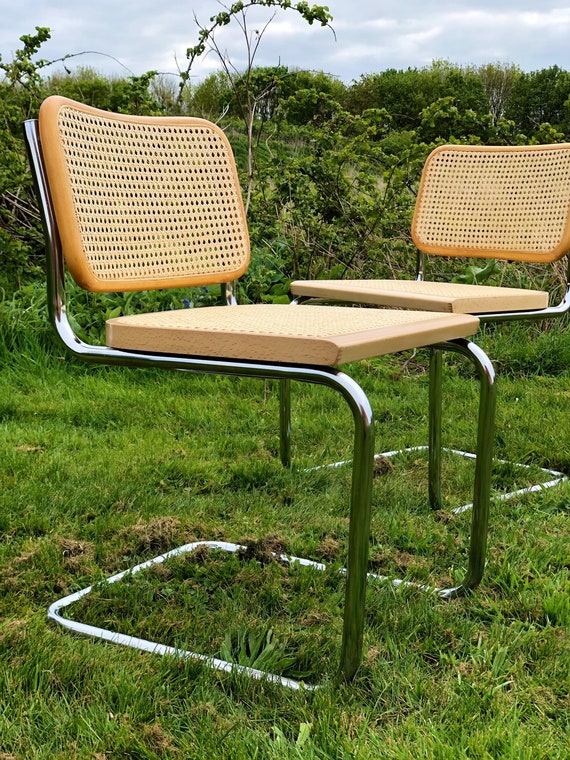 A matching pair of the Iconic Cesca Style Chairs Originally designed by Marcel Breuer