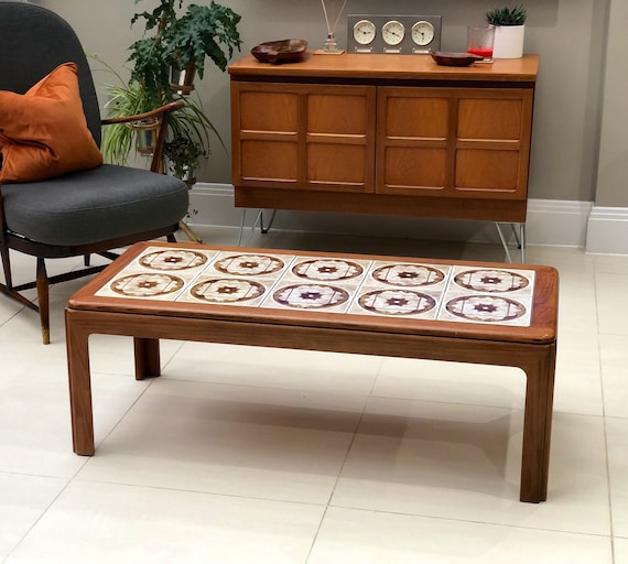 G-Plan 70s Long John Tiled Coffee Table, by Leslie Dandy