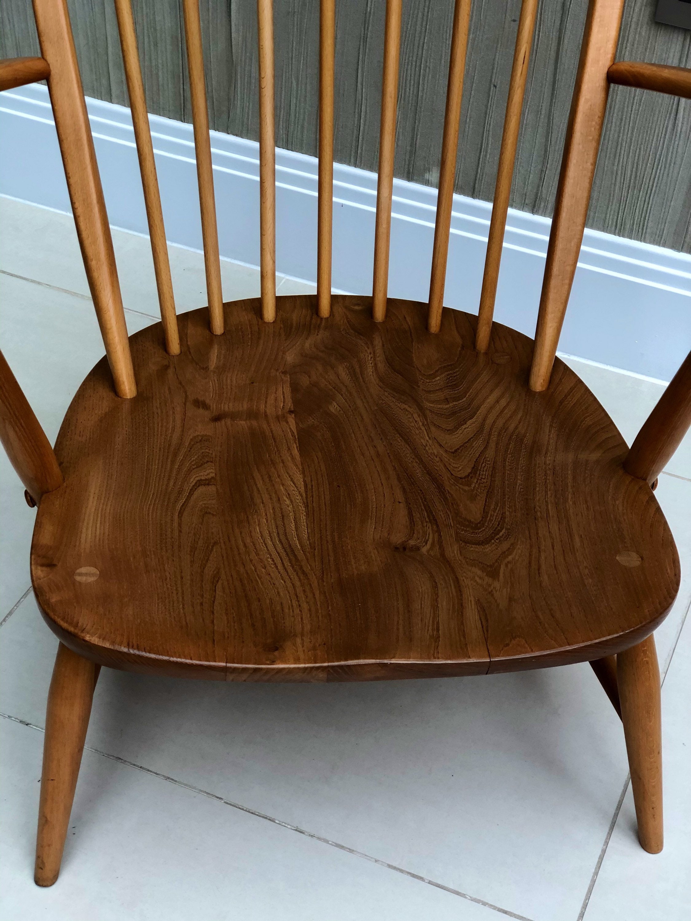 Mid Century Ercol 305 Blond Tub Lounge Chair