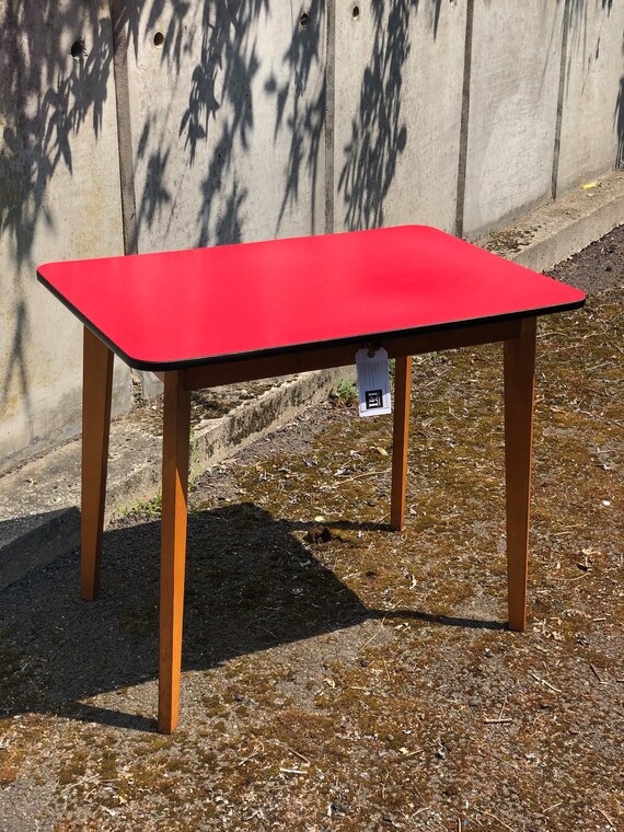 60s Retro Red Formica Kitchen Dining Table Desk With Drawer Etsy UK