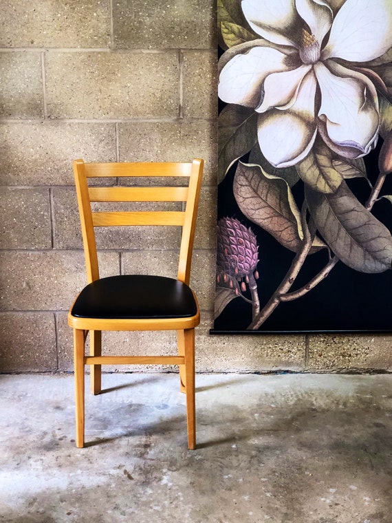 A Reupholstered Retro Single Kitchen Cafe Desk Chair