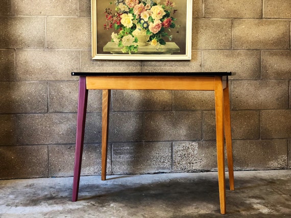 Teak Formica 60s Table Desk Upcycled