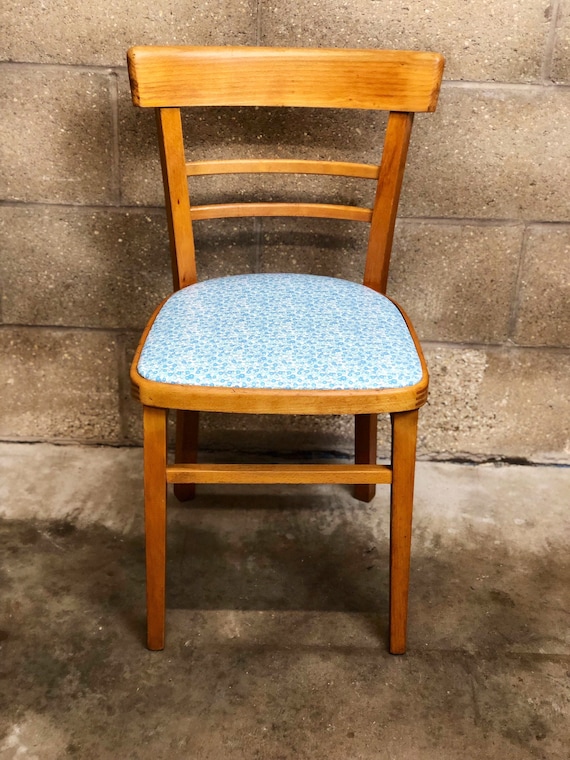 Newly Upholstered Retro kitchen Dining Chair in Dorma Oilcloth “Patsy Ditsy”