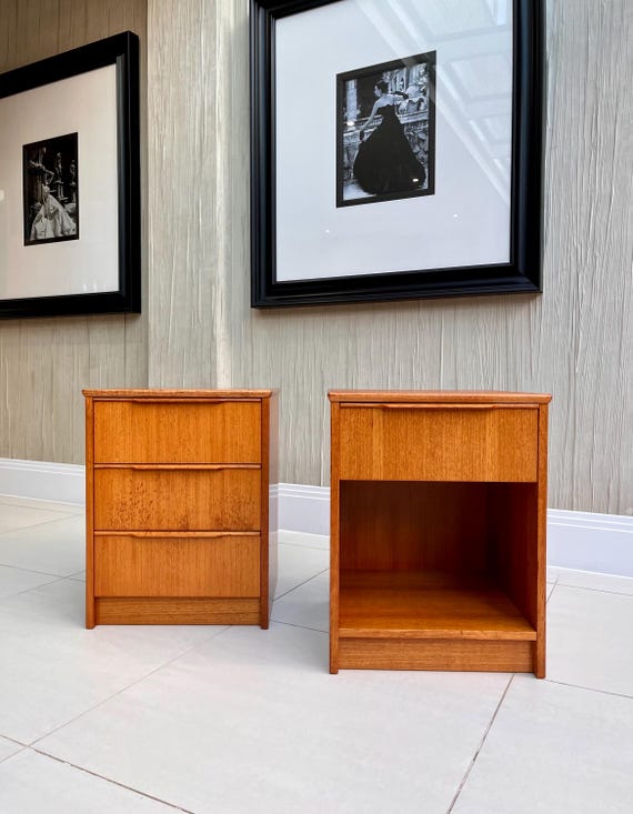 Vintage Steens Teak Nightstand Pair – Danish Modern, 1960s Bedside Tables