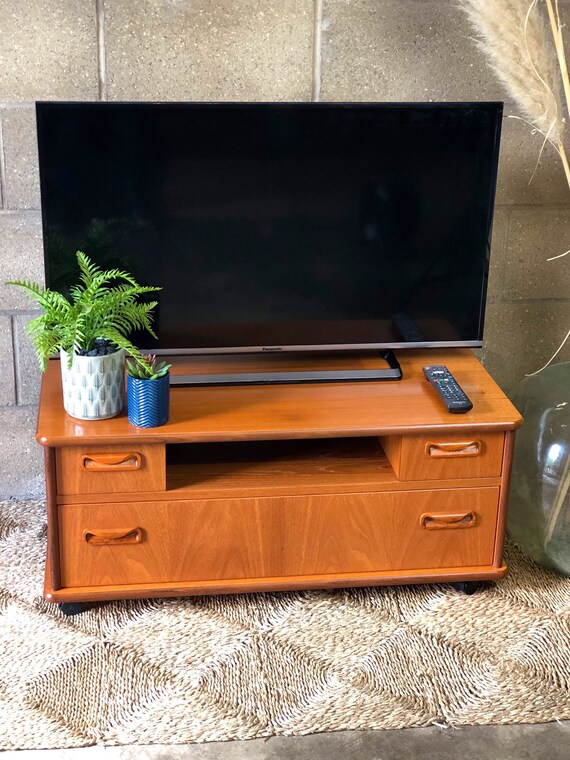 Retro G Plan Mobile MCM Media Storage Drawer Unit