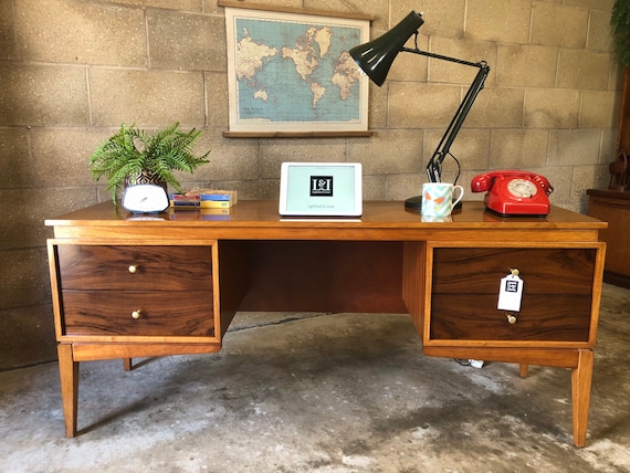 Vintage UNIFLEX Dressing Table/Desk with Original Adjustable Mirrors
