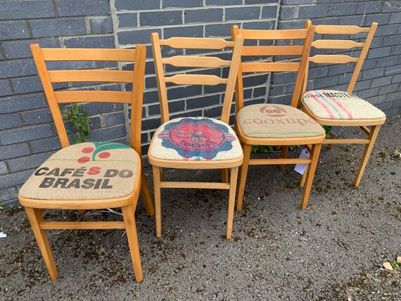 Set of Four Kitchen Cafe Coffee Sack Chair