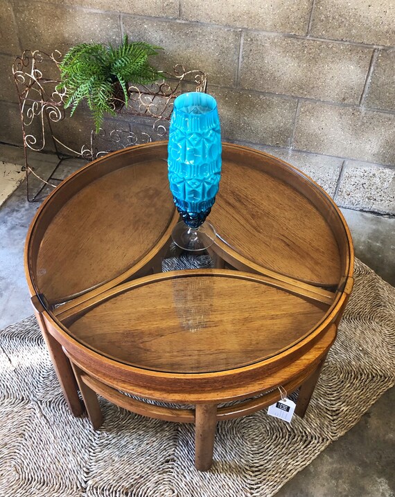 MCM Nathan “Shades of Teak” Trinity Nest of Tables