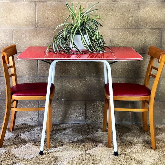 Red Retro 50s Formica Folding Kitchen Table