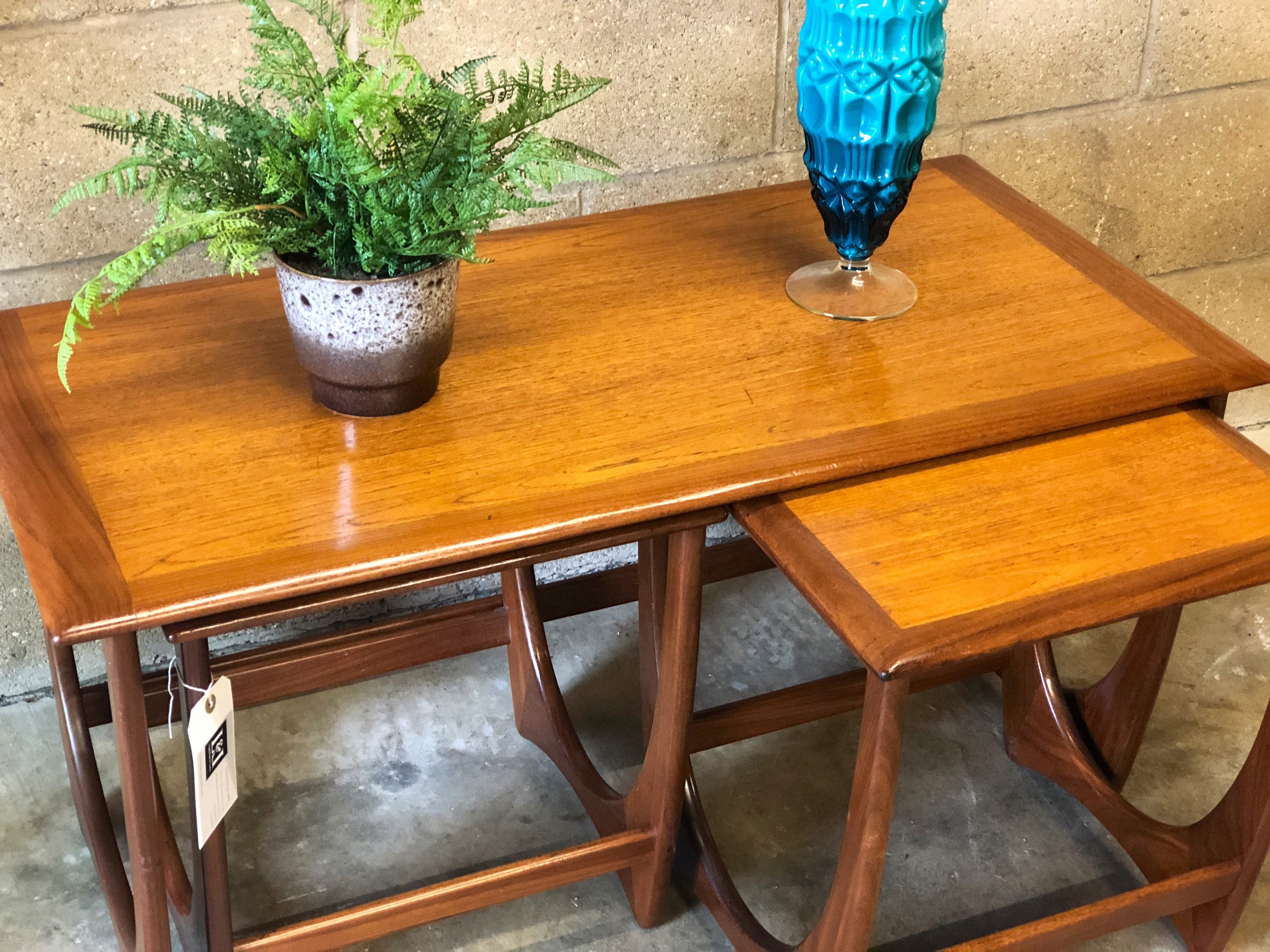 1970'S Retro G-PLAN Teak Wood ' FRESCO ' Long John Nest of Coffee Tables