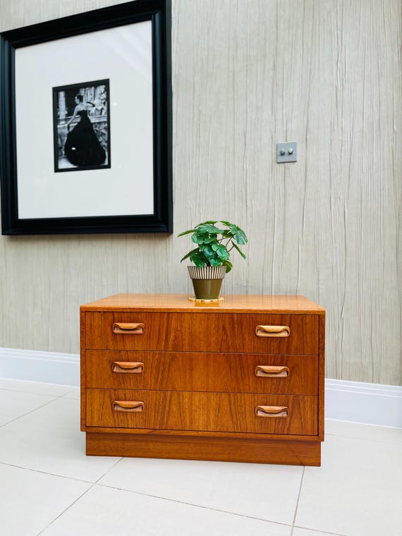 Early 1960s G Plan Fresco Teak 3-Drawer Modular Cabinet – Red Label – Restored Vintage Mid-Century Chest