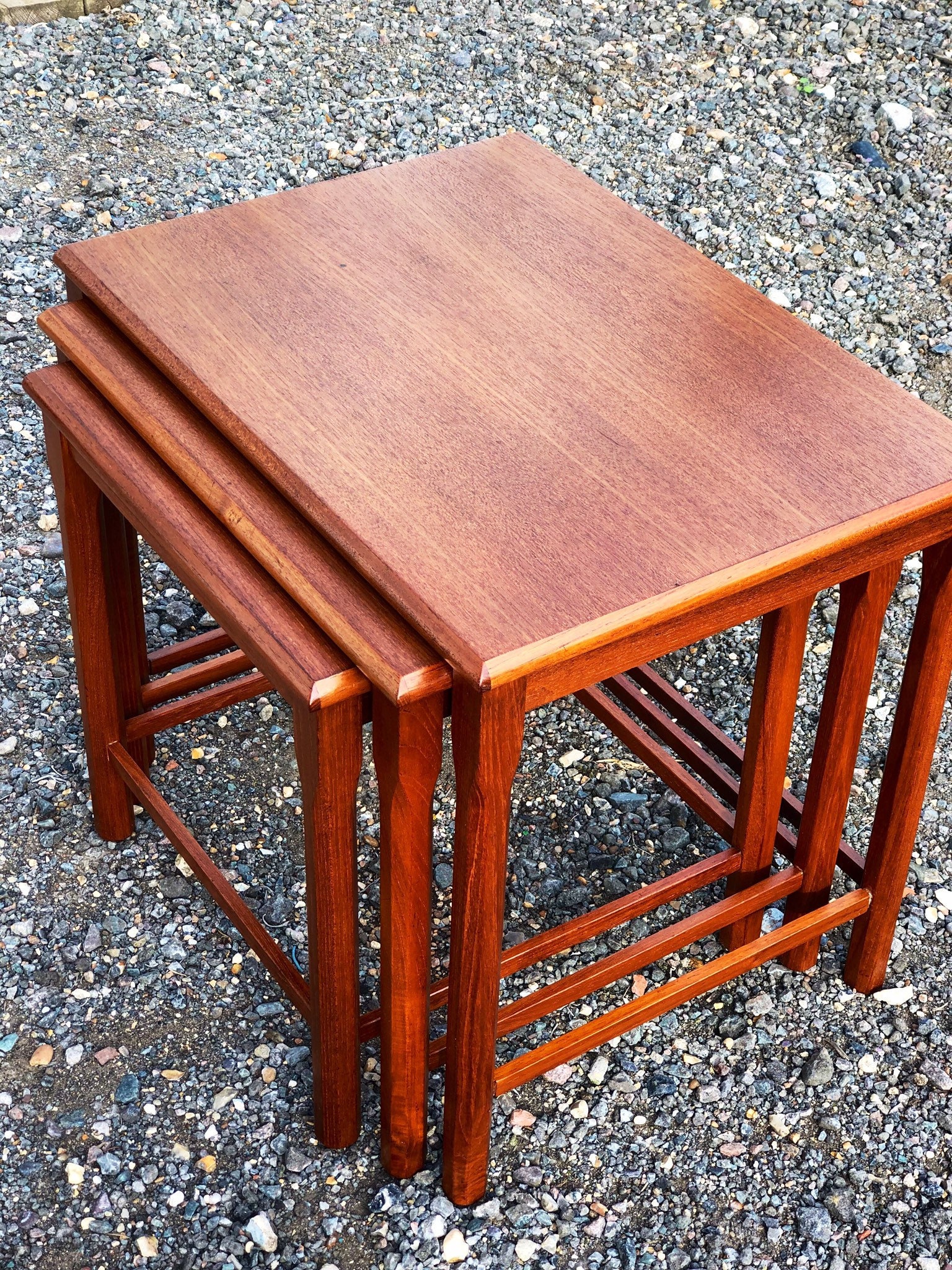 Teak Nesting Tables Made In Denmark By MØBELFABRIKKEN TOFTEN Etsy