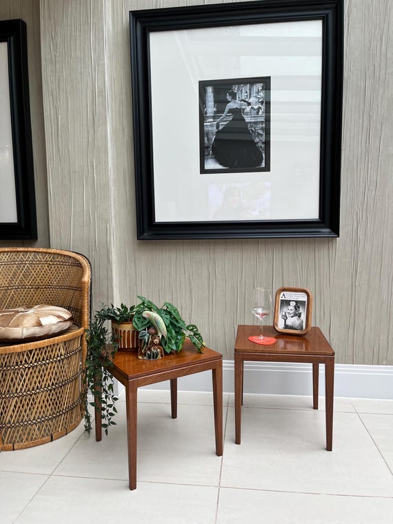 Mid Century British Teak Nesting Side Tables – Pair (c.1960s–70s)