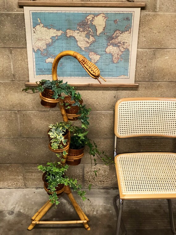 Sixties Bamboo Snake Planter - RARE & Complete!