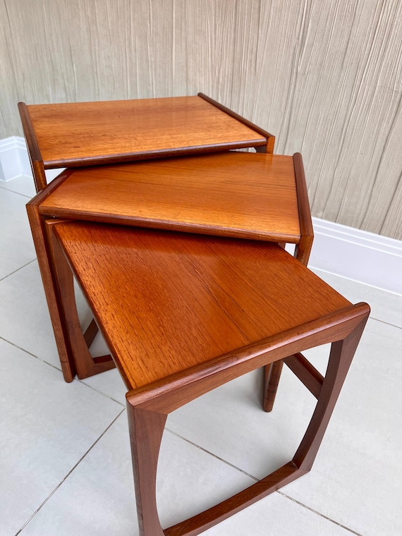 G Plan Quadrille Nest of Tables – R. Bennett Design – Mid-Century Teak 1960s