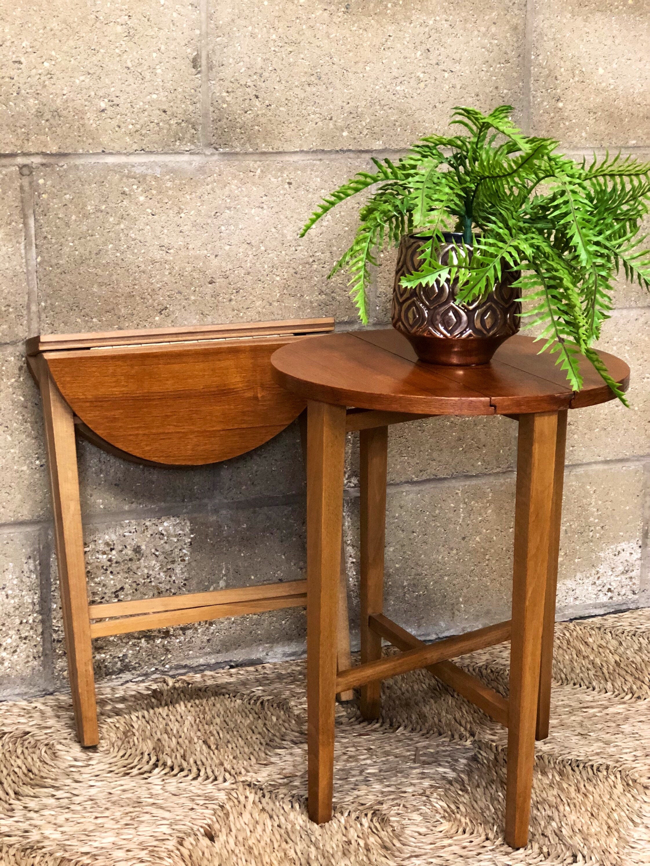 Vintage teak folding sales table and chairs