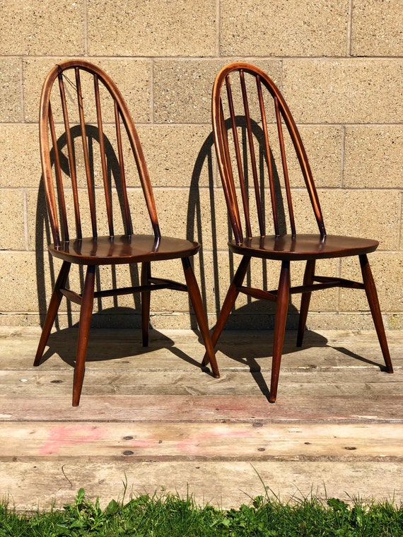 Vintage Ercol Windsor Hooped Back Chairs Model No 365