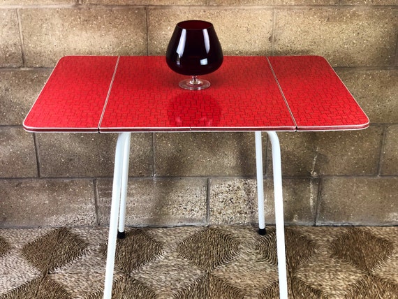 Red Retro 50s Formica Folding Kitchen Table