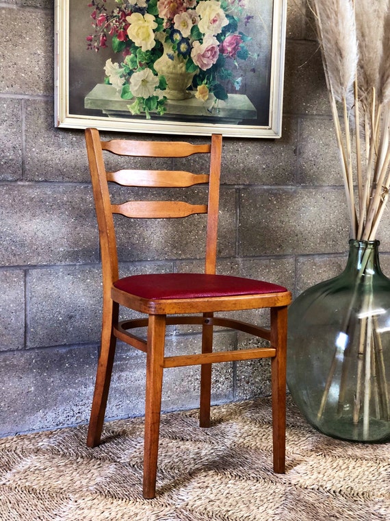 Vintage Red Quitmann Kitchen Dining Chair (4 Available )